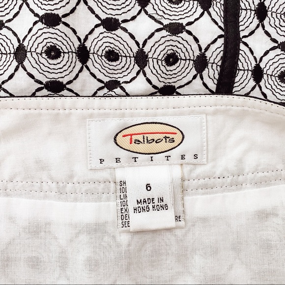 TALBOTS Black White Pattern Printed A-line Skirt - Picture 3 of 5